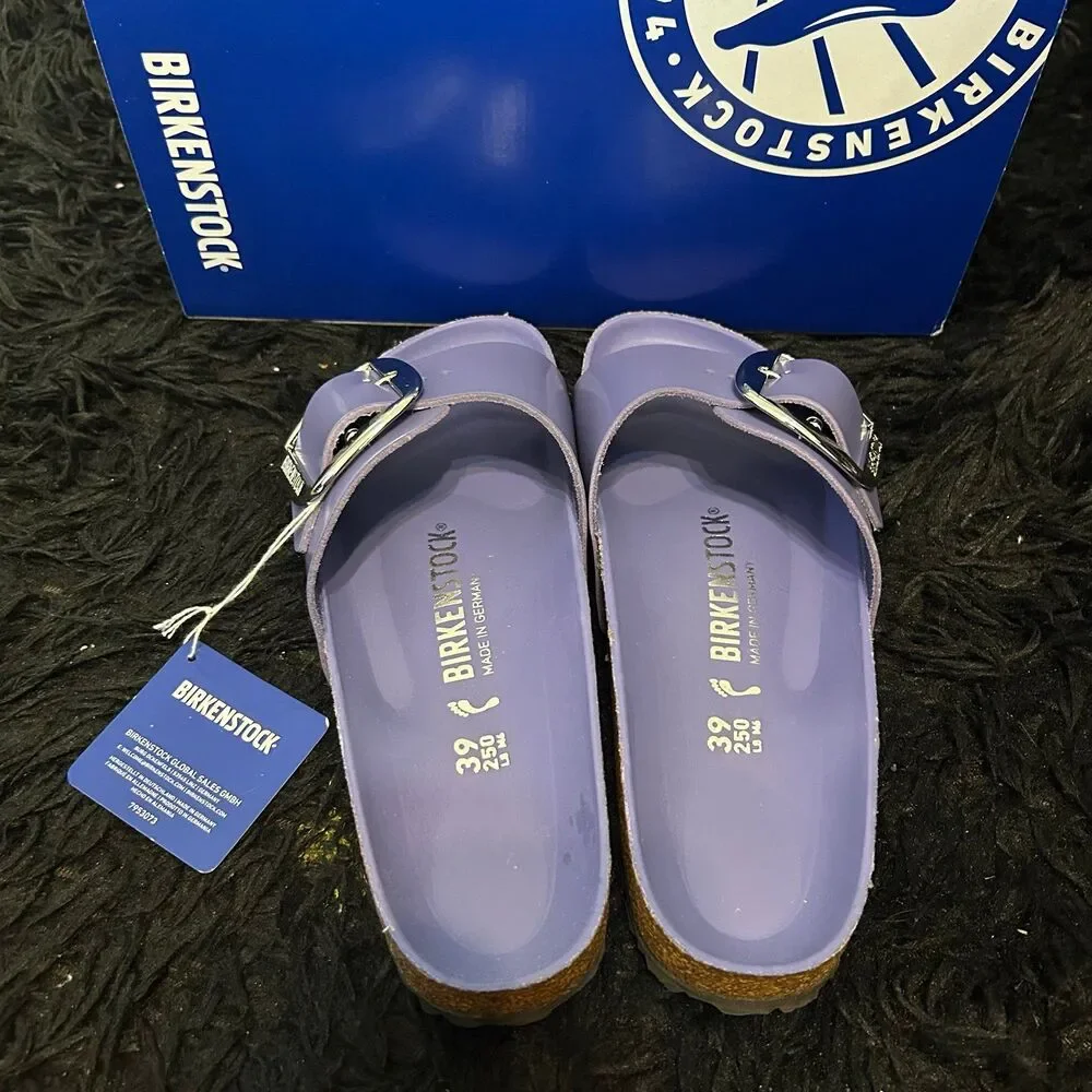 BIRKENSTOCK Madrid big buckle purple leather sandals shoes women's eur 39 new
